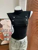Chaleco de estilo europeo y americano inspirado en Napoleón para mujer, nueva colección de otoño, top corto de manga corta de moda, versátil y elegante