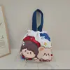 Bolsa de almacenamiento linda caricatura bolsillo con cordón bolsa para lonchera gran capacidad bolsa de cosméticos bolsa de lona portátil primera generación de pelo