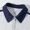 Sudaderas Estilo Preppy Americano con Cuello Polo para Hombres y Mujeres en Otoño Marca de Moda Empalme de Color Contrastante Ropa Deportiva de Calle para Parejas