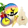 Reloj de Madera en Blanco DIY Reloj Pintado a Mano Niños DIY Graffiti Jardín de Infancia Actividades Familiares Juguetes Educativos para Niños