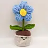 Planta em vaso com flor grande de crochê feita à mão em fio de gelo flor artificial trançada decoração de casa presente para namoradas