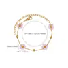 Pulsera de Acero Inoxidable de Oro de 18K Moda Clásica Trébol de Cuatro Hojas Versátil Elegante Transfronterizo No se Desvanece Joyería para Manos Joyería para Mujeres