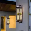 Luminária de Parede Solar para Exterior à Prova d'Água Lâmpada de Pilar Lateral de Portão de Vila para Pátio Novo Estilo Chinês Lâmpada de Parede Externa para Varanda