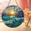 Temu transfronterizo pico de pájaro pintado serie de estilo bohemio colgante redondo acrílico decorativo colorido para interior y exterior