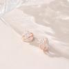 S925 Sterling Silver Flower Five-petal Flower Claw Ear Stud Moda Feminina Internet Celebridade Niche Design Gancho Brincos para o Cabelo