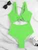 Novo maiô de peça única liso europeu e americano da Amazon 2026, biquíni feminino sexy de cintura alta, moda praia e para fontes termais