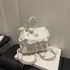 2026 Verão Novo Estiloso Alta Aparência Moda Patchwork Fofo Renda Lantejoula Simples Tendência Versátil Mochila Bolsa Transversal