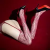 Medias de liga sexys con diseño calado para mujeres maduras, adelgazantes, con agujeros, medias de red de tubo largo finas, medias transparentes de una sola pieza para mujer 1616
