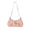 Yaozi 2026 outono inicial nova bolsa de ombro casual versátil com tachas, bolsa feminina estilosa e moderna, bolsa transversal