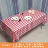 Toalha de Mesa Descartável PEVA 137x274 Padrão Xadrez Listrado Ondulado Plástico Impermeável à Prova de Óleo Toalha de Mesa ins Mesa de Jantar
