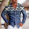 Moda transfronteriza Camisa nueva de otoño para hombre Impresión digital 3D casual para exteriores de manga larga una generación de cabello