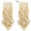 Extensões de Cabelo Sintético Estilo Europeu e Americano, 16 Presilhas, Conjunto de 7 Peças para Mulheres, Fibra de Alta Temperatura, Presilhas de Cabelo Longo Cacheado, Estilo Europeu e Americano