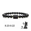 Pulseira popular de casal das 12 constelações, pulseira de constelação com contas, pulseira elástica, presente para homens e mulheres, pulseira das doze constelações