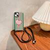 Listra de Cor Rosa Verde para iPhone14 Capa de Telefone Crossbody Apple 15promax Cordão Vintage 13