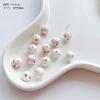 Cuentas redondas de cerámica de 10 mm con efecto salpicado de tinta japonesa, hechas a mano, para collar, pulsera, cadena para teléfono móvil, accesorios
