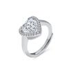 Juego de Joyería de Zirconia Corte Flor de Hielo en Forma de Corazón Joyería de Lujo Ligero de Alta Gama Aretes Anillo Collar de Zirconia en Forma de Corazón