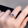 ¡Anillo de Tanzanita Natural! ¡Impresionante Color Morado con Brillante Destello, Finamente Elaborado en Plata 925! Piedra Principal 5*7mm