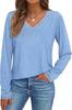 Amazon 2026 Comércio Exterior Europeu e Americano Transfronteiriço Moda Feminina Mais Vendida Camisa Casual Fashion de Manga Longa com Renda e Decote V Outono e Inverno