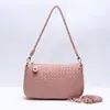 Bolsa de mão tecida à mão simples e fashion de grande capacidade transfronteiriça, bolsa de ombro/axila fashion requintada e leve