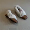 Nuevos Zapatos de Piel Cuadrados sin Cordones para Mujer con Tacón Grueso Otoño/Invierno 2025