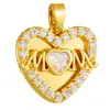 Transfronterizo Europeo y Americano Más Vendido Cobre Chapado en Oro Microincrustado Circonita Corazón de Mamá Día de la Madre DIY Pulsera Collar Colgante Lujo Ligero