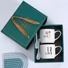 Par de xícaras criativas para casal presente publicitário xícara de cerâmica xícara de café/leite/água de desenho animado presente para atividades empresariais