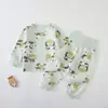 Conjunto infantil, para bebé y niño pequeño, algodón 100% grado A, capa base sin costuras para primavera y otoño, conjunto cálido de alto ajuste con botones en el hombro para recién nacido