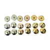 Tampões de Ouvido Discos Voadores Banhados a Ouro 18K que Preservam a Cor Studs Redondos Brilhantes para Orelha Acessórios para Joias de Orelha Semi-Acabados Feitos à Mão DIY Studs para Orelha