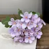 Flor de Simulação Pequeno Buquê Hortênsia Decorações Suaves para Casa Enfeites Arranjo de Flores DIY Crisântemo de Casamento Flor Artificial Atacado