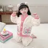 Pijamas Lina Belle para Niñas 2025 Nuevo Otoño e Invierno Niñas Bebé Franela Terciopelo Coral Espesado Ropa de Casa