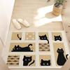 Capacho de Entrada de Gato de Desenho Animado Resistente ao Desgaste Cortável Tapete de Pé Doméstico Resistente à Sujeira Fácil de Limpar Tapete de Fio de PVC