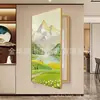 Pintura Decorativa Grande da Bacia do Tesouro Dourado para Caixa de Medidor Elétrico, Mural Moderno de Entrada, Pintura de Paisagem para Hall de Restaurante
