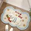 Alfombra Absorbente de Baño Tejida de Lana Sintética Alfombra de Piso de Dibujos Animados Felpudo de Baño Felpudo de Prueba de Baño Alfombra Antideslizante para Puerta