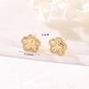 Zhongxing ouro 14k trevo de quatro folhas camélia zircônia brincos de pérola adesiva suporte vazio agulha de prata S925 acessórios para brincos DIY