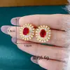 Populares Aretes Ovalados de Diamante con Incrustaciones de Encaje Transfronterizos Collar de Oro de Arena Vietnamita de Moda Joyería de Oro Imitación Duradera que No se Desvanece
