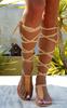 Verano 2025 Nuevo Europeo y Americano Sandalias Planas Tipo Tanga de Tirantes Finos Exportación Transfronteriza Talla Grande Sandalias con Correa para Tobillo para Mujer