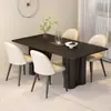 Mesa de comedor rectangular minimalista y juego de sillas, adecuado para apartamentos pequeños, moderno, simple y lujoso, una opción popular para el comedor del hogar
