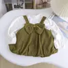 Vestido para Meninas Primavera e Outono Novo Estiloso Fashionável Princesa Duas Peças Elegante Laço Conjunto de Outono