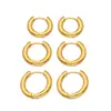 Brincos de Argola Geométricos Lisos Estilo Chique para Mulheres, Simples, Modernos e Versáteis, Tendência, Aço Inoxidável Banhado com Ouro 18K Real