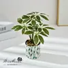 Folha de Felicidade Artificial Mini Bonsai Interno Planta Verde Artificial Criativa Decoração Mesa de Sala de Estar Adorno para Fotografia