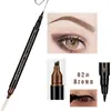 Tres o cuatro lápiz de cejas lápiz líquido para cejas muy sutil artefacto para cejas impermeable duradero lápiz de cejas de cuatro puntas maquillaje de belleza