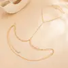 Cadena corporal de cristal ovalada de moda transfronteriza europea y americana, cadena de pecho y cadena de cintura sexy para bikini, cadena integrada