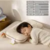 Almohada infantil con núcleo para soporte del cuello y ayuda para dormir, adecuada para uso doméstico, 3-6 años, dormitorio de estudiante, baja, delgada, suave, soporte completo para la cabeza