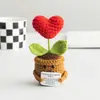 Plantas en maceta tejidas a mano transfronterizas, Adornos de plantas de ganchillo de lana, Fomentar activamente que las plantas pequeñas en maceta tejan ramos de flores artificiales