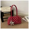 Bolsa de bowling estilo coreano de nicho para mulheres, novo modelo 2026, poá, grande capacidade, ombro único, adequada para o trajeto diário, bolsa almofada da moda tendência