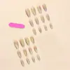 Arte de Uñas Caliente Transfronterizo Moda Clásica Armadura de Almendra Color Degradado Uñas Portátiles Uñas Postizas Removibles Productos Terminados