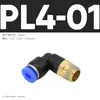 1 Conector Rápido Pneumático, Conector de Engate Rápido, Cotovelo Rosqueado Pl8-02 /4-M5/6-01/10-03