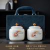 Cerámica Tarro de Té Jade Grasa de Cordero Pequeño Tarro de Almacenamiento de Té Blanco Tarro de Almacenamiento Tarro Sellado de Porcelana Blanca Tarro de Almacenamiento Caja de Regalo