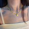 Collar de cuentas con forma de corazón de color caramelo, versátil, estilo Mori, para mujer, estilo chica linda de Instagram, cadena para clavícula de temperamento dulce, Nuevo