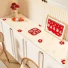 Tapete protetor para aparador de Ano Novo, toalha de mesa estilo chinês, tapete para sapateira, decoração de atmosfera festiva, toalha de mesa à prova d'água e de óleo